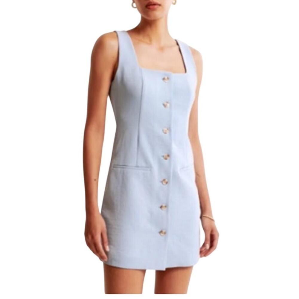 Abercrombie Blue Square Neck Mara Mini Dress XLT XL TALL